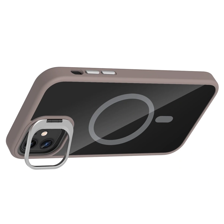 Apple iPhone 11 Kılıf Standlı ve Kamera Lens Hediyeli M-Safe Şarj Özellikli Redclick Etro Kapak