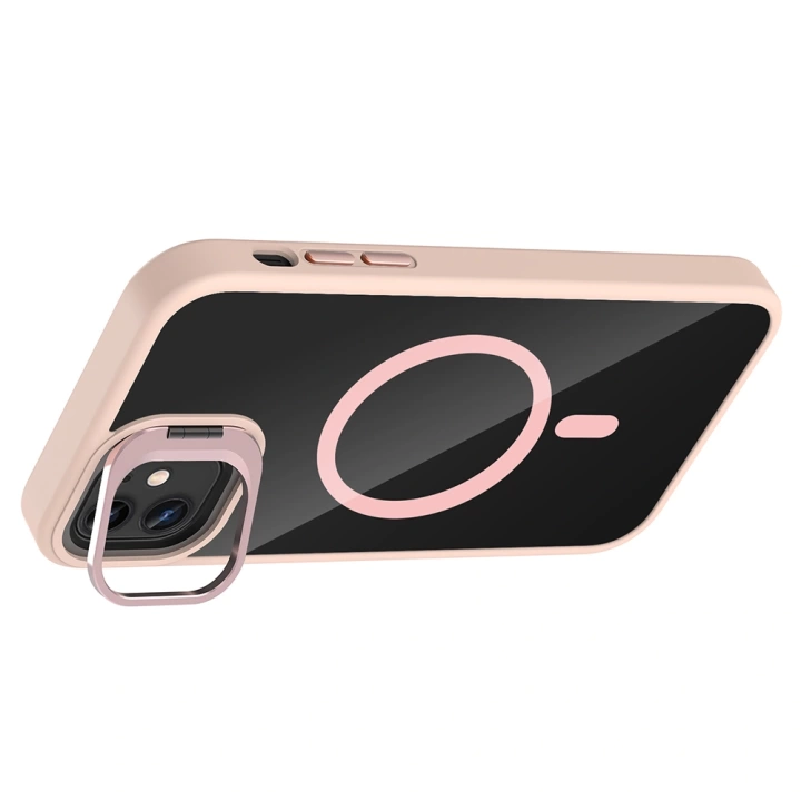 Apple iPhone 11 Kılıf Standlı ve Kamera Lens Hediyeli M-Safe Şarj Özellikli Redclick Etro Kapak