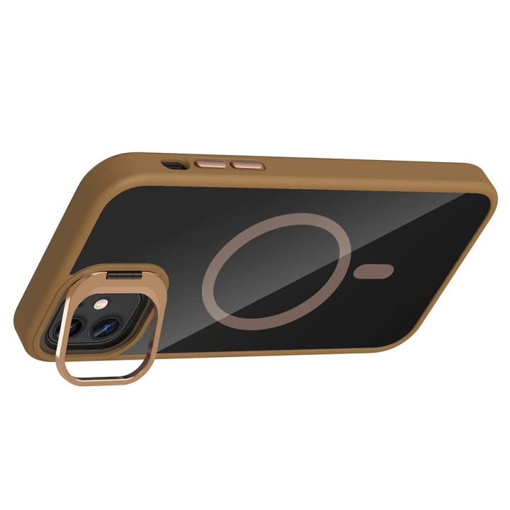 Apple iPhone 11 Kılıf Standlı ve Kamera Lens Hediyeli M-Safe Şarj Özellikli Redclick Etro Kapak