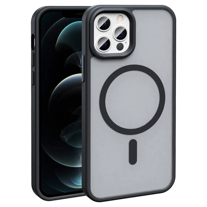 Apple iPhone 12 Pro Kılıf Magsafe Şarj Özellikli Mat Arka Yüzey Redclick Sio Kapak