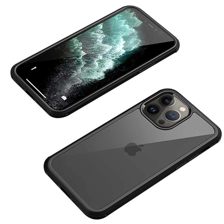 Apple İphone 12 Pro Kılıf Redclick Dor Silikon Temperli Cam Kapak