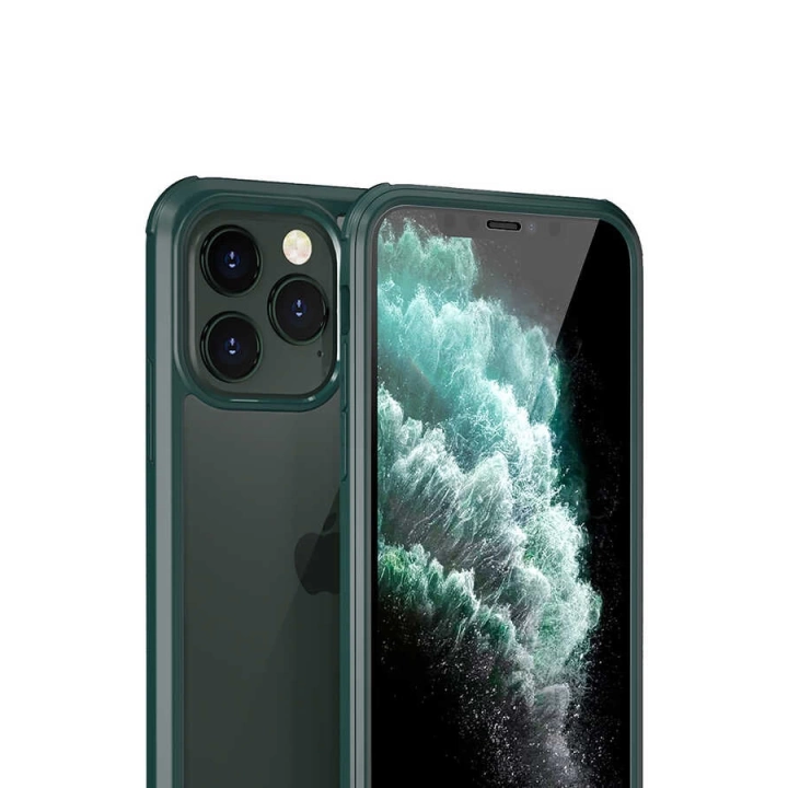 Apple İphone 12 Pro Kılıf Redclick Dor Silikon Temperli Cam Kapak