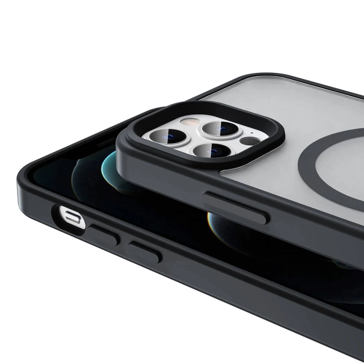 Apple iPhone 12 Pro Max Kılıf Magsafe Şarj Özellikli Mat Arka Yüzey Redclick Sio Kapak
