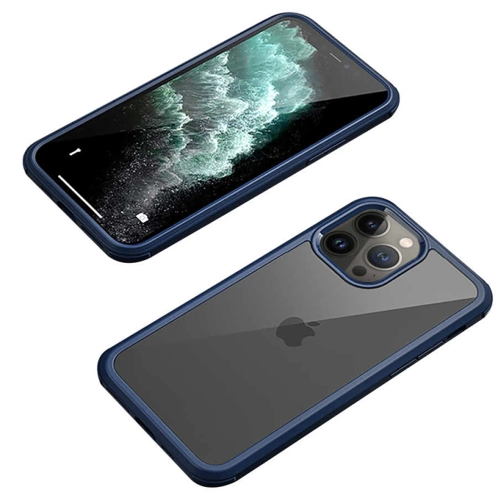 Apple İphone 12 Pro Max Kılıf Redclick Dor Silikon Temperli Cam Kapak