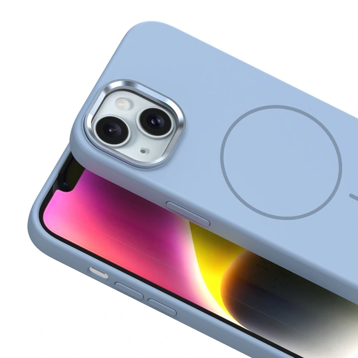 Apple iPhone 13 Kılıf M-Safe Şarj Özellikli Metal Kamera Çerçeveli Redclick Edi Silikon Kapak