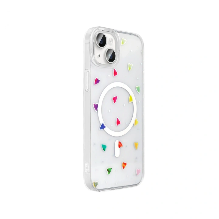 Apple iPhone 13 Kılıf M-Safe Şarj Özellikli Şeffaf Redclick Folk Sert Kapak