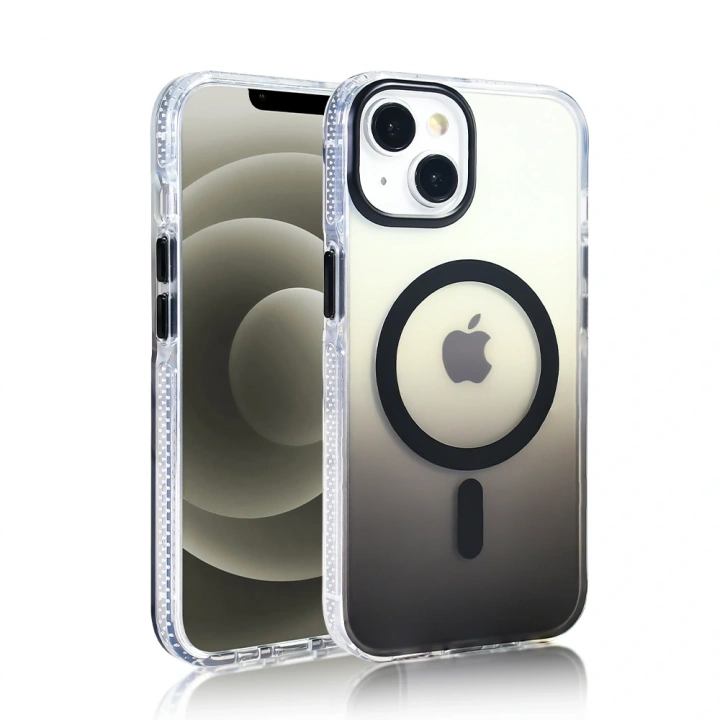 Apple iPhone 13 Kılıf M-safe Şarj Özellikli Transparan Renk Geçişli Redclick Toros Kapak