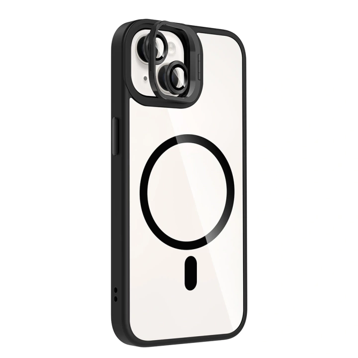 Apple iPhone 13 Kılıf Standlı ve Kamera Lens Hediyeli M-Safe Şarj Özellikli Redclick Etro Kapak