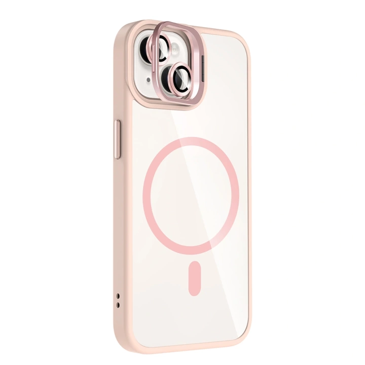Apple iPhone 13 Kılıf Standlı ve Kamera Lens Hediyeli M-Safe Şarj Özellikli Redclick Etro Kapak