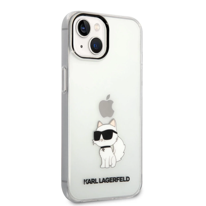 Apple iPhone 14 Kılıf Karl Lagerfeld Transparan Choupette Dizayn Kapak