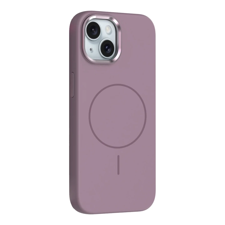 Apple iPhone 14 Kılıf M-Safe Şarj Özellikli Metal Kamera Çerçeveli Redclick Edi Silikon Kapak
