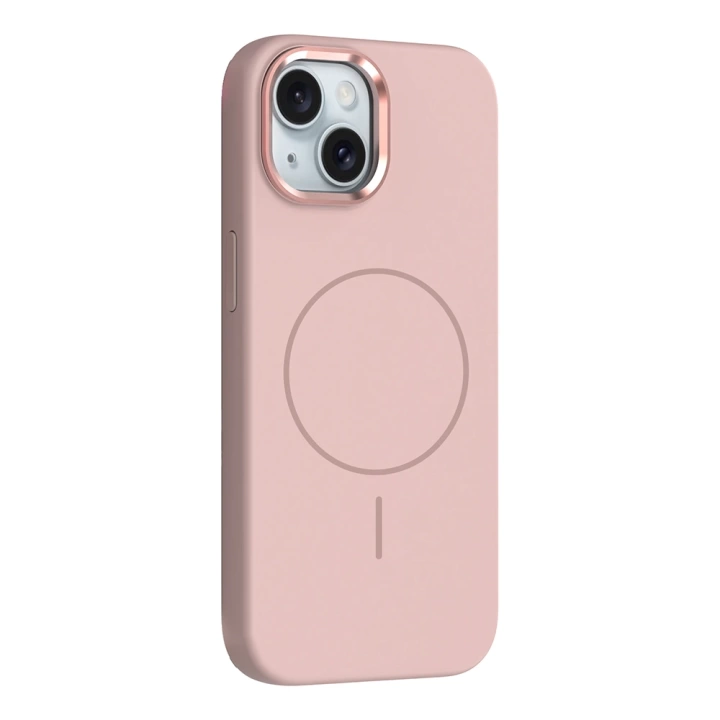 Apple iPhone 14 Kılıf M-Safe Şarj Özellikli Metal Kamera Çerçeveli Redclick Edi Silikon Kapak
