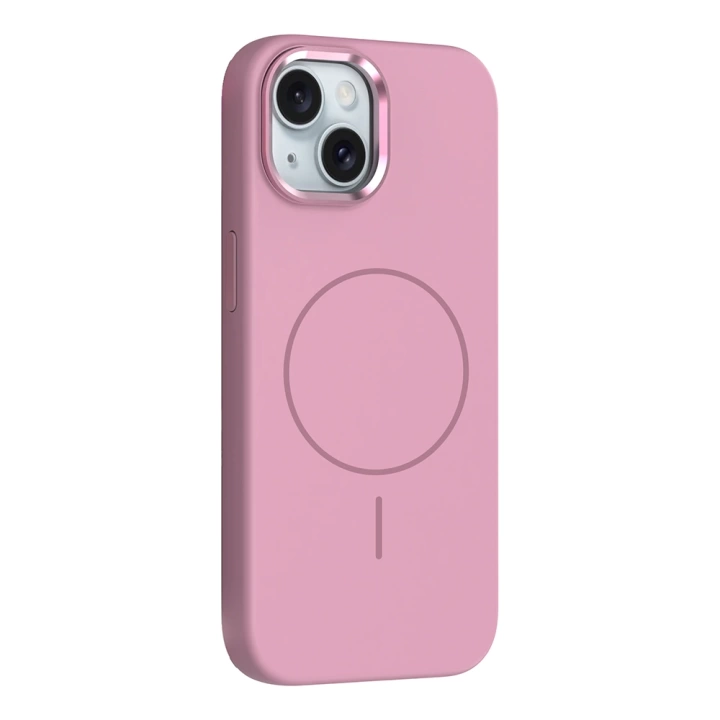 Apple iPhone 14 Kılıf M-Safe Şarj Özellikli Metal Kamera Çerçeveli Redclick Edi Silikon Kapak