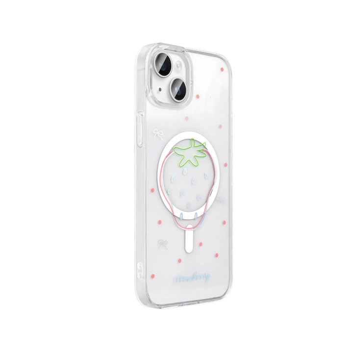 Apple iPhone 14 Kılıf M-Safe Şarj Özellikli Şeffaf Redclick Folk Sert Kapak