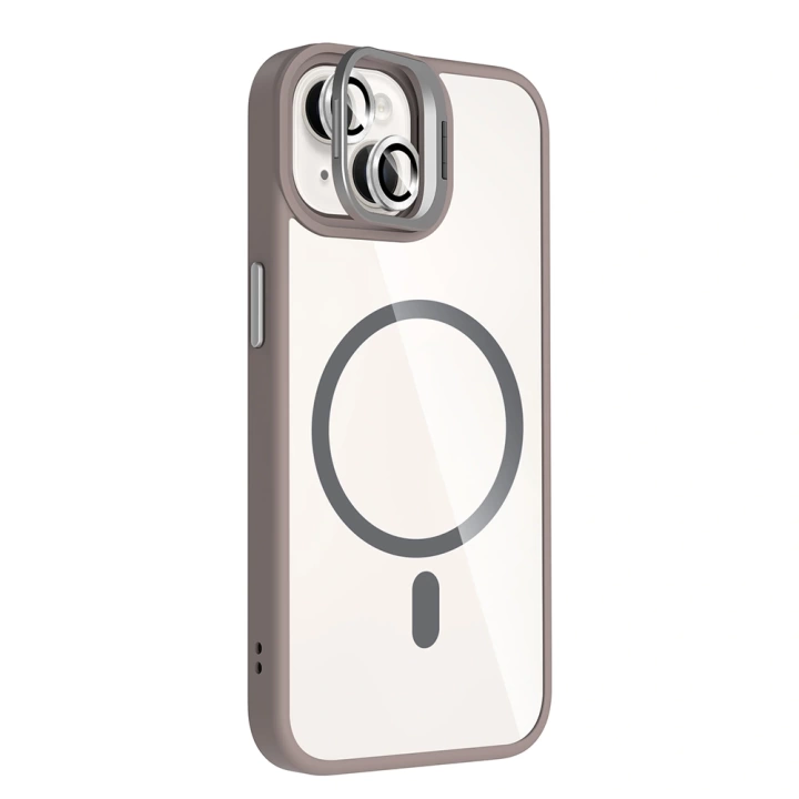 Apple iPhone 14 Kılıf Standlı ve Kamera Lens Hediyeli M-Safe Şarj Özellikli Redclick Etro Kapak