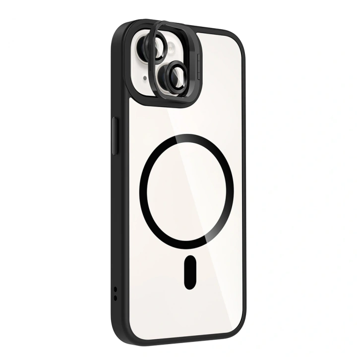 Apple iPhone 14 Kılıf Standlı ve Kamera Lens Hediyeli M-Safe Şarj Özellikli Redclick Etro Kapak