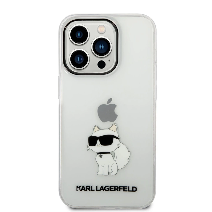 Apple iPhone 14 Pro Kılıf Karl Lagerfeld Transparan Choupette Dizayn Kapak