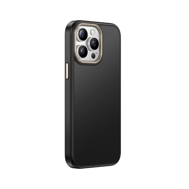 Apple iPhone 14 Pro Kılıf M-safe Şarj Özellikli Karbon Fiber Görünümlü Redclick Antina Kapak