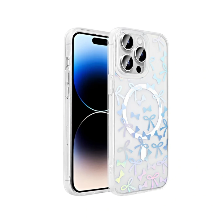 Apple iPhone 14 Pro Max Kılıf M-Safe Şarj Özellikli Şeffaf Redclick Folk Sert Kapak