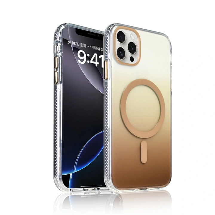 Apple iPhone 14 Pro Max Kılıf M-safe Şarj Özellikli Transparan Renk Geçişli Redclick Toros Kapak