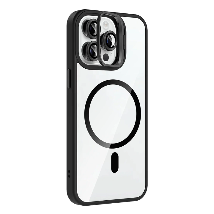 Apple iPhone 14 Pro Max Kılıf Standlı ve Kamera Lens Hediyeli M-Safe Şarj Özellikli Redclick Etro Kapak