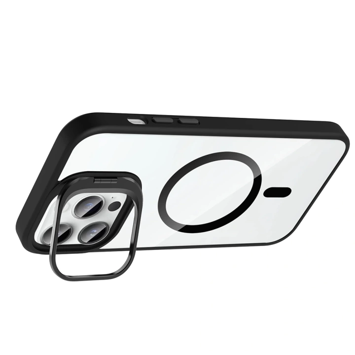 Apple iPhone 14 Pro Max Kılıf Standlı ve Kamera Lens Hediyeli M-Safe Şarj Özellikli Redclick Etro Kapak