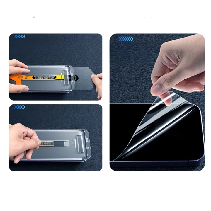 Apple iPhone 14 Redclick 2.5D Oliv Privacy Temperli Cam Ekran Koruyucu + Kolay Uygulama Aparatı