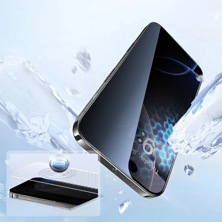 Apple iPhone 14 Redclick 2.5D Oliv Privacy Temperli Cam Ekran Koruyucu + Kolay Uygulama Aparatı