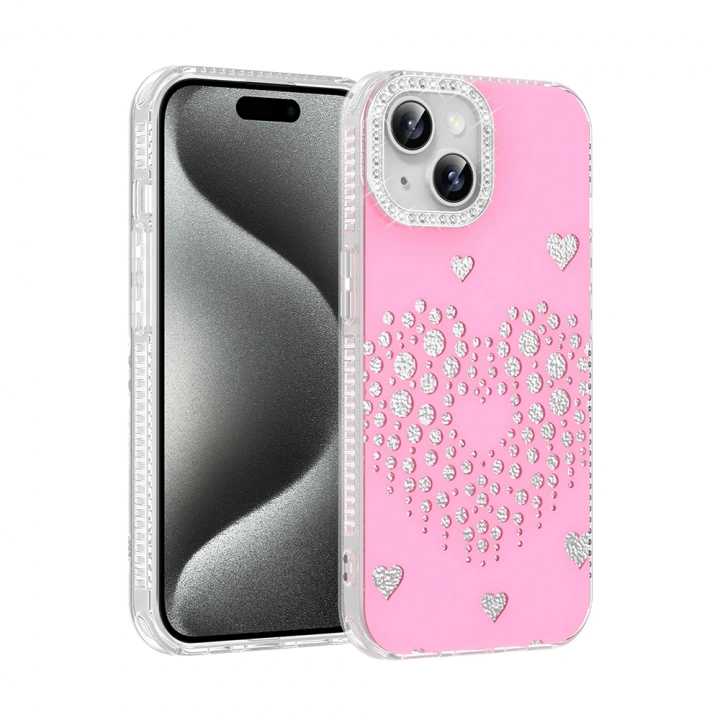 Apple iPhone 15 Kılıf Damla Taşlı Redclick Rivas Sert PC Kapak