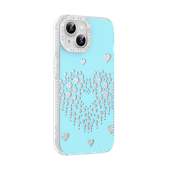 Apple iPhone 15 Kılıf Damla Taşlı Redclick Rivas Sert PC Kapak