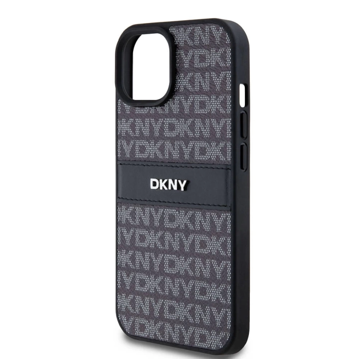 Apple iPhone 15 Kılıf DKNY Orjinal Lisanslı 3D Yazılı Repeat Texture Pattern Kapak