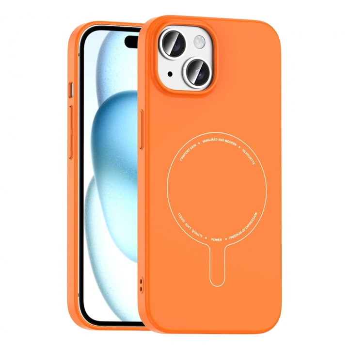 Apple iPhone 15 Kılıf M-Safe Şarj Özellikli Kamera Korumalı Redclick Elio Sert PC Kapak
