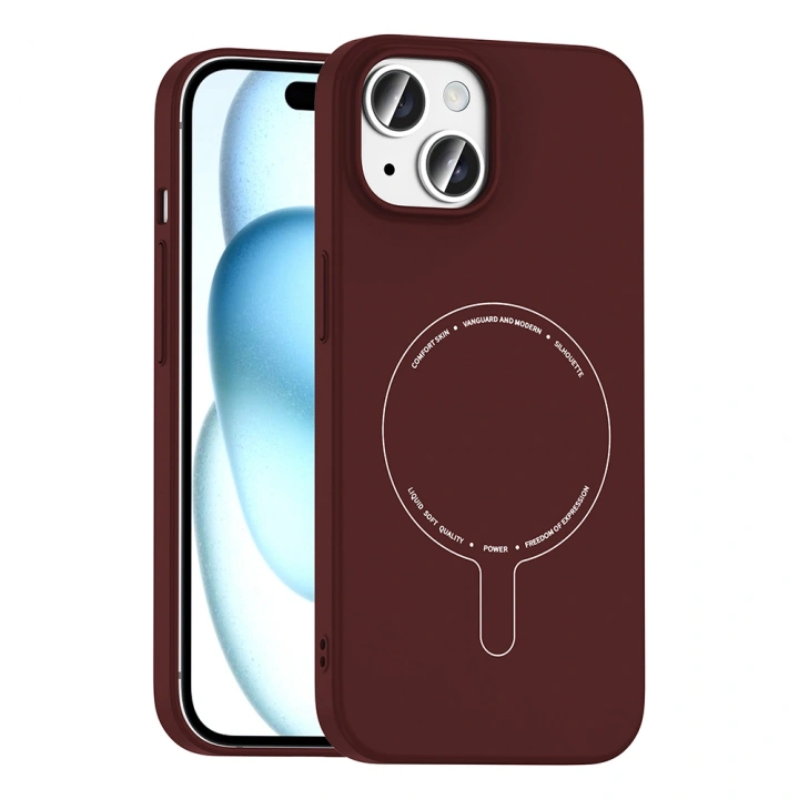 Apple iPhone 15 Kılıf M-Safe Şarj Özellikli Kamera Korumalı Redclick Elio Sert PC Kapak
