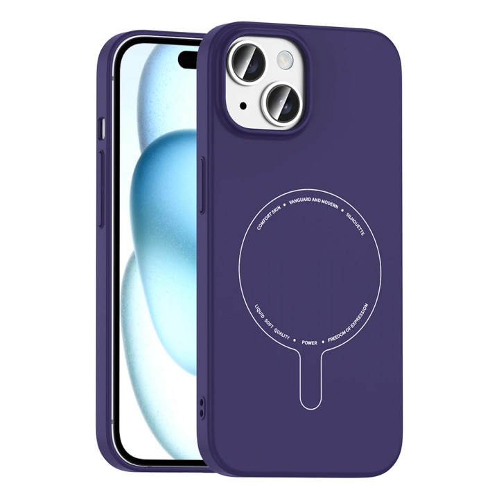 Apple iPhone 15 Kılıf M-Safe Şarj Özellikli Kamera Korumalı Redclick Elio Sert PC Kapak