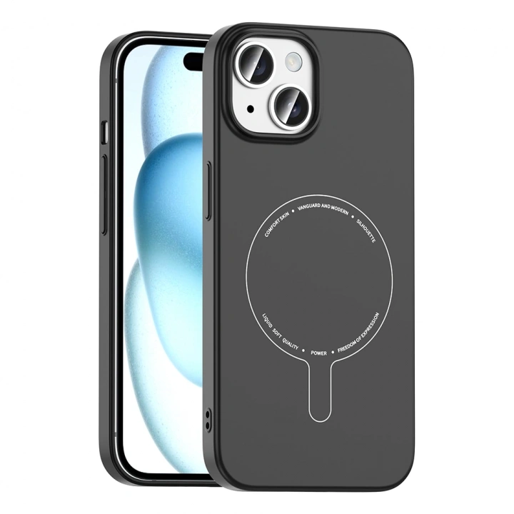 Apple iPhone 15 Kılıf M-Safe Şarj Özellikli Kamera Korumalı Redclick Elio Sert PC Kapak