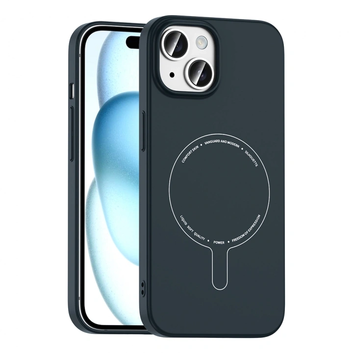 Apple iPhone 15 Kılıf M-Safe Şarj Özellikli Kamera Korumalı Redclick Elio Sert PC Kapak