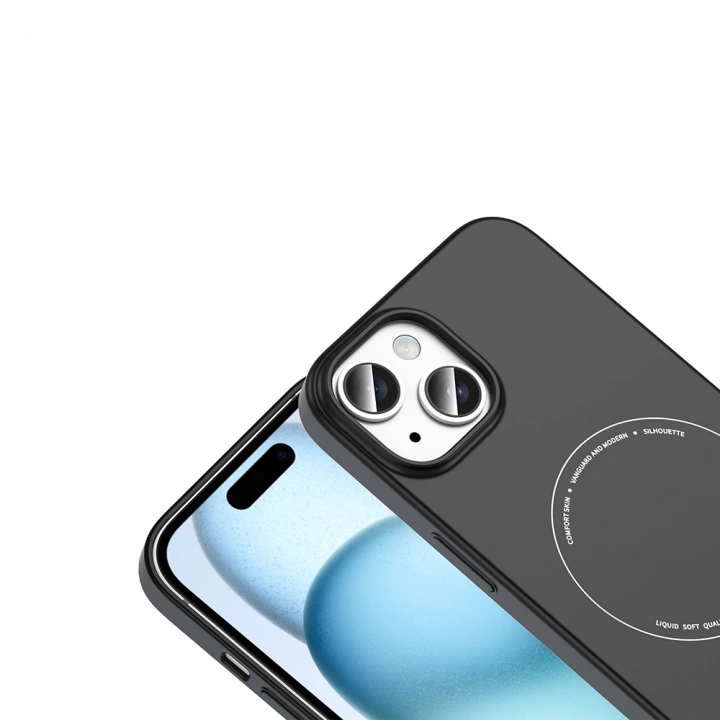 Apple iPhone 15 Kılıf M-Safe Şarj Özellikli Kamera Korumalı Redclick Elio Sert PC Kapak