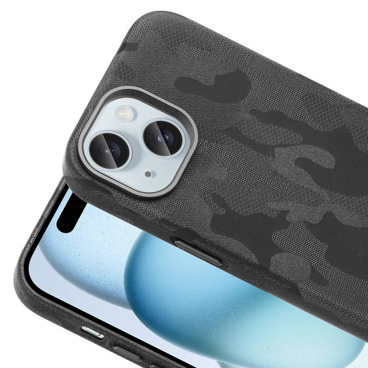 Apple iPhone 15 Kılıf M-Safe Şarj Özellikli Kamuflaj Tasarımlı Redclick Sera Sert PC Kapak