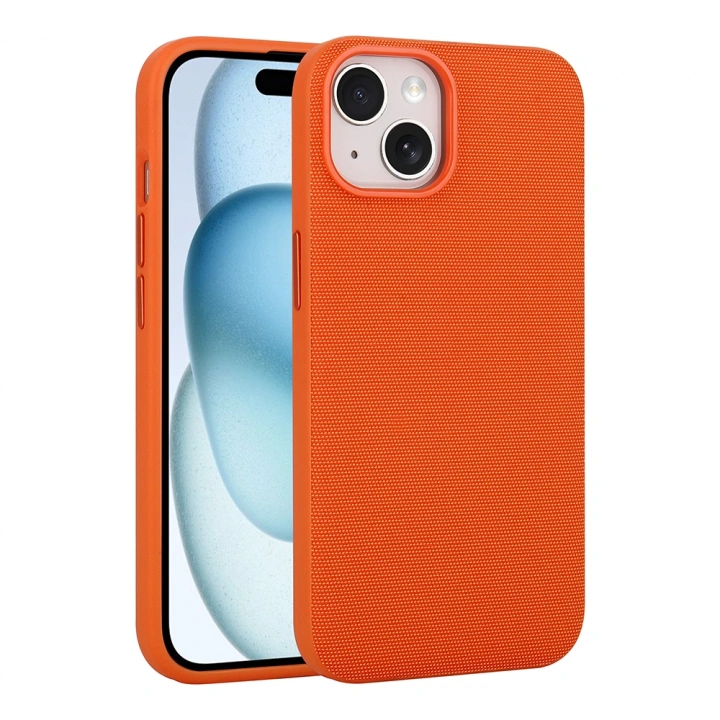 Apple iPhone 15 Kılıf M-Safe Şarj Özellikli Kumaş Tasarımlı Redclick Miami Sert PC Kapak