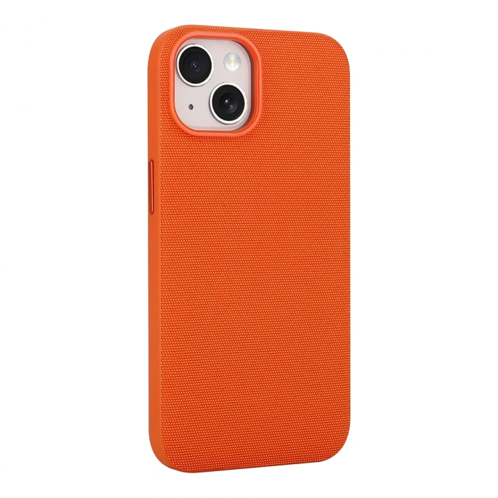 Apple iPhone 15 Kılıf M-Safe Şarj Özellikli Kumaş Tasarımlı Redclick Miami Sert PC Kapak