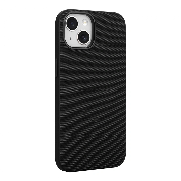 Apple iPhone 15 Kılıf M-Safe Şarj Özellikli Kumaş Tasarımlı Redclick Miami Sert PC Kapak