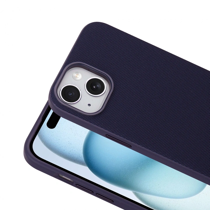 Apple iPhone 15 Kılıf M-Safe Şarj Özellikli Kumaş Tasarımlı Redclick Miami Sert PC Kapak