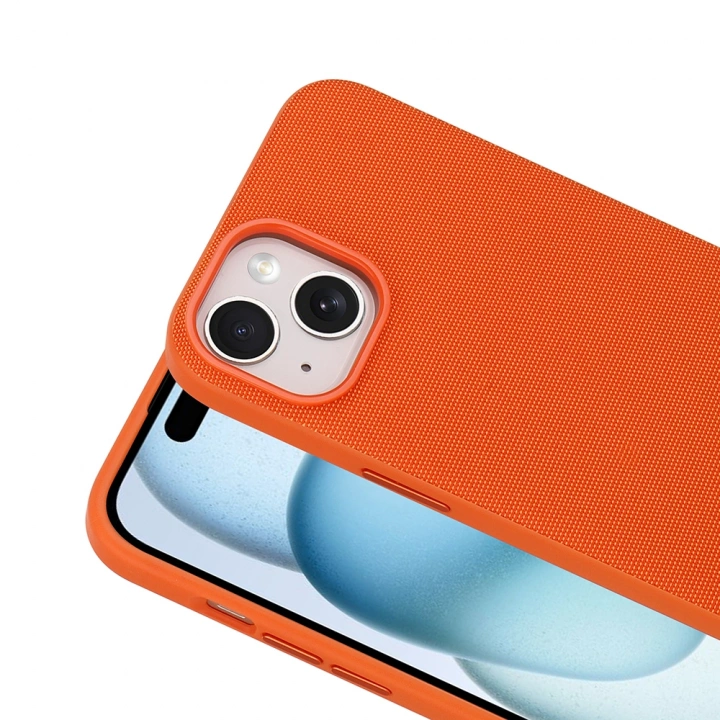 Apple iPhone 15 Kılıf M-Safe Şarj Özellikli Kumaş Tasarımlı Redclick Miami Sert PC Kapak