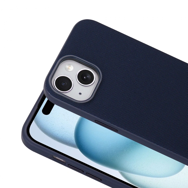 Apple iPhone 15 Kılıf M-Safe Şarj Özellikli Kumaş Tasarımlı Redclick Miami Sert PC Kapak