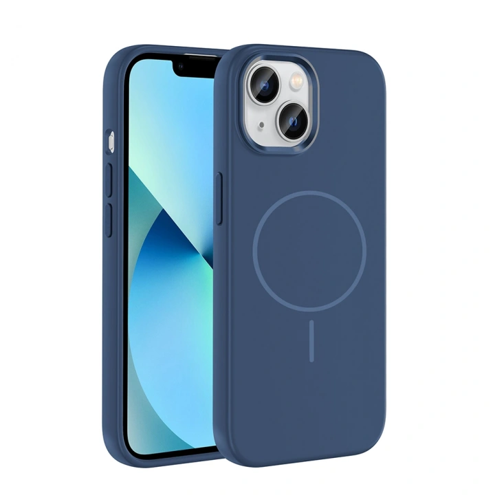 Apple iPhone 15 Kılıf M-Safe Şarj Özellikli Metal Kamera Çerçeveli Redclick Edi Silikon Kapak