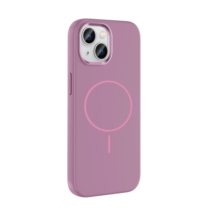 Apple iPhone 15 Kılıf M-Safe Şarj Özellikli Metal Kamera Çerçeveli Redclick Edi Silikon Kapak