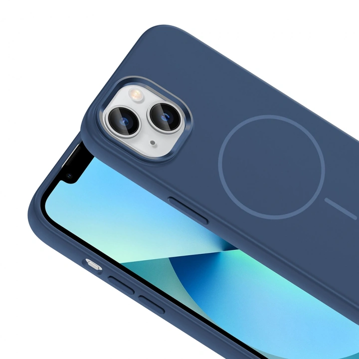 Apple iPhone 15 Kılıf M-Safe Şarj Özellikli Metal Kamera Çerçeveli Redclick Edi Silikon Kapak