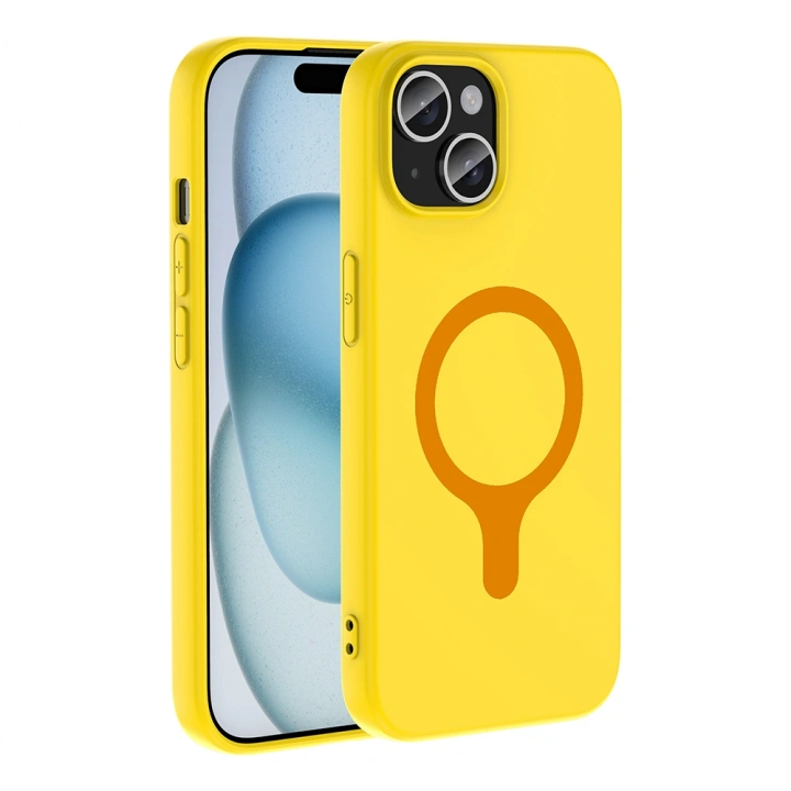 Apple iPhone 15 Kılıf M-Safe Şarj Özellikli Redclick Aris Silikon Kapak