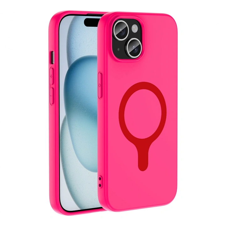Apple iPhone 15 Kılıf M-Safe Şarj Özellikli Redclick Aris Silikon Kapak