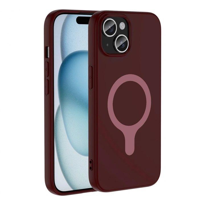 Apple iPhone 15 Kılıf M-Safe Şarj Özellikli Redclick Aris Silikon Kapak